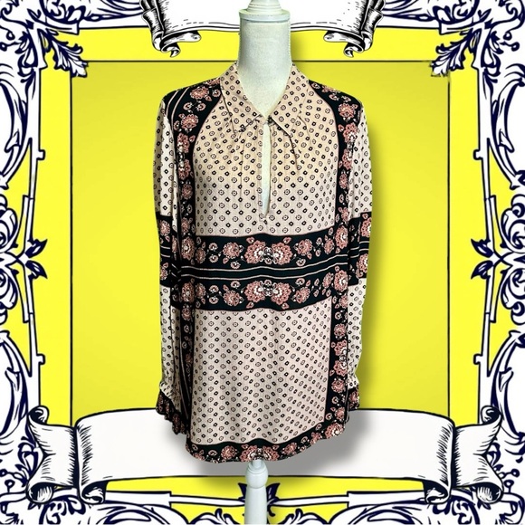 Free People ‘Changing Times’ Border Print Tunic Top in “Tea Combo” Size Large - Picture 5 of 16